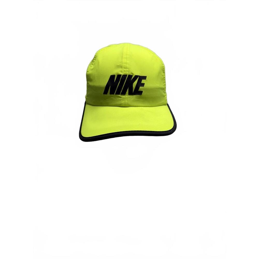 Vintage NIKE Featherlight Dri-Fit Running Cycle Cap - Volt Lime Green - Rare